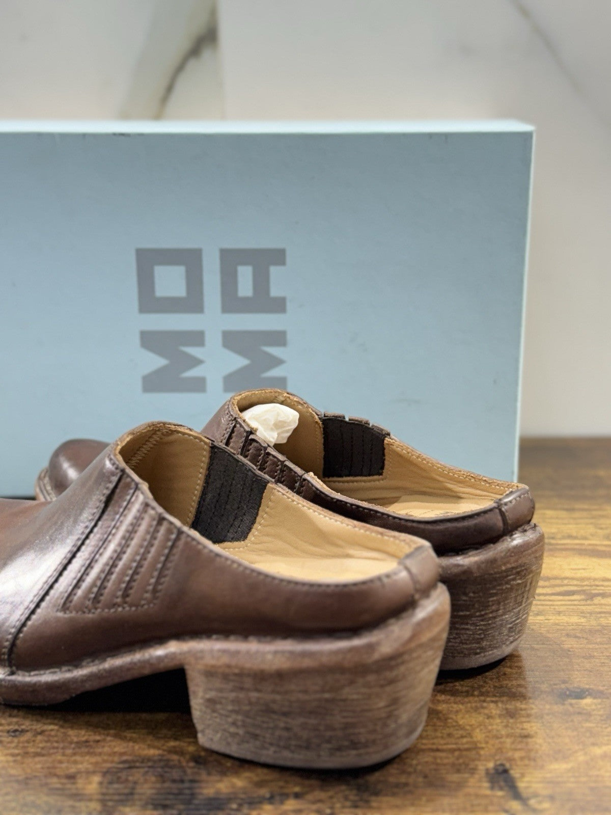 Moma Sabot Pelle Cuoio Luxury Handmade Moma Donna 39