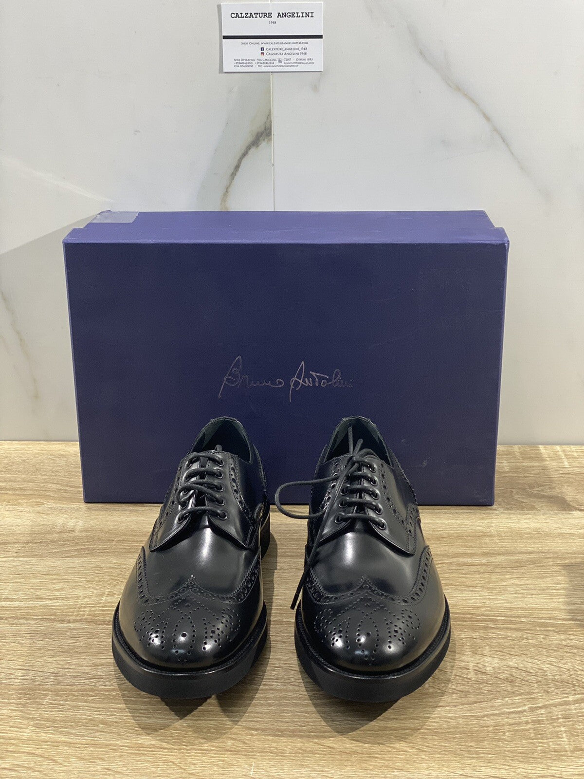 Bruno Antolini stringata uomo pelle Nera Fondo Gomma Extra Light luxury 39
