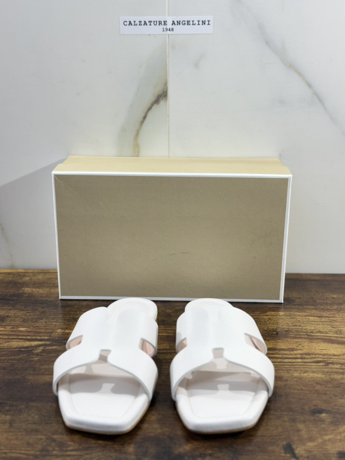 Capri Sandalo Donna In Pelle Bianco Fatto A Mano In Italia Fondo Cuoio 38
