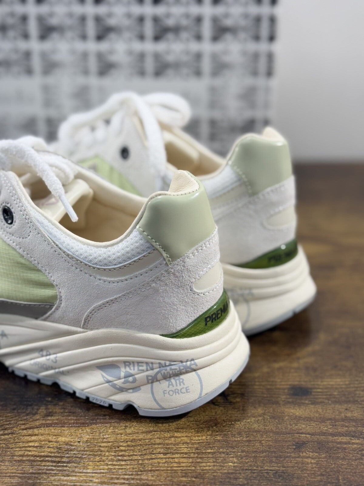 Premiata Mase Sneaker Uomo Pelle Bianco Lime Casual Sneaker Premiata Uomo 40