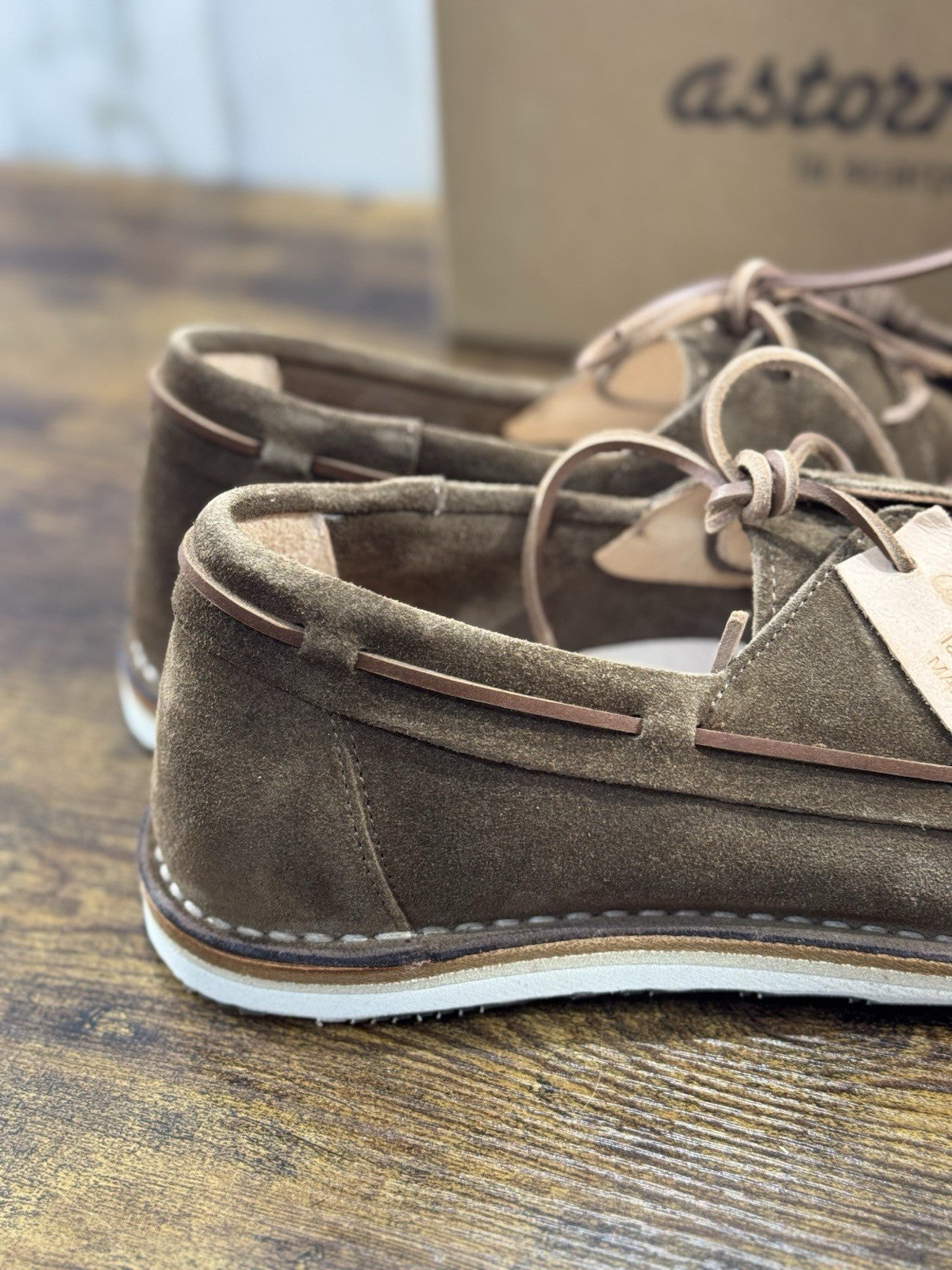 Astorflex Scarpa Dockflex Suede Dark Khaki Handmade Quality Uomo 41