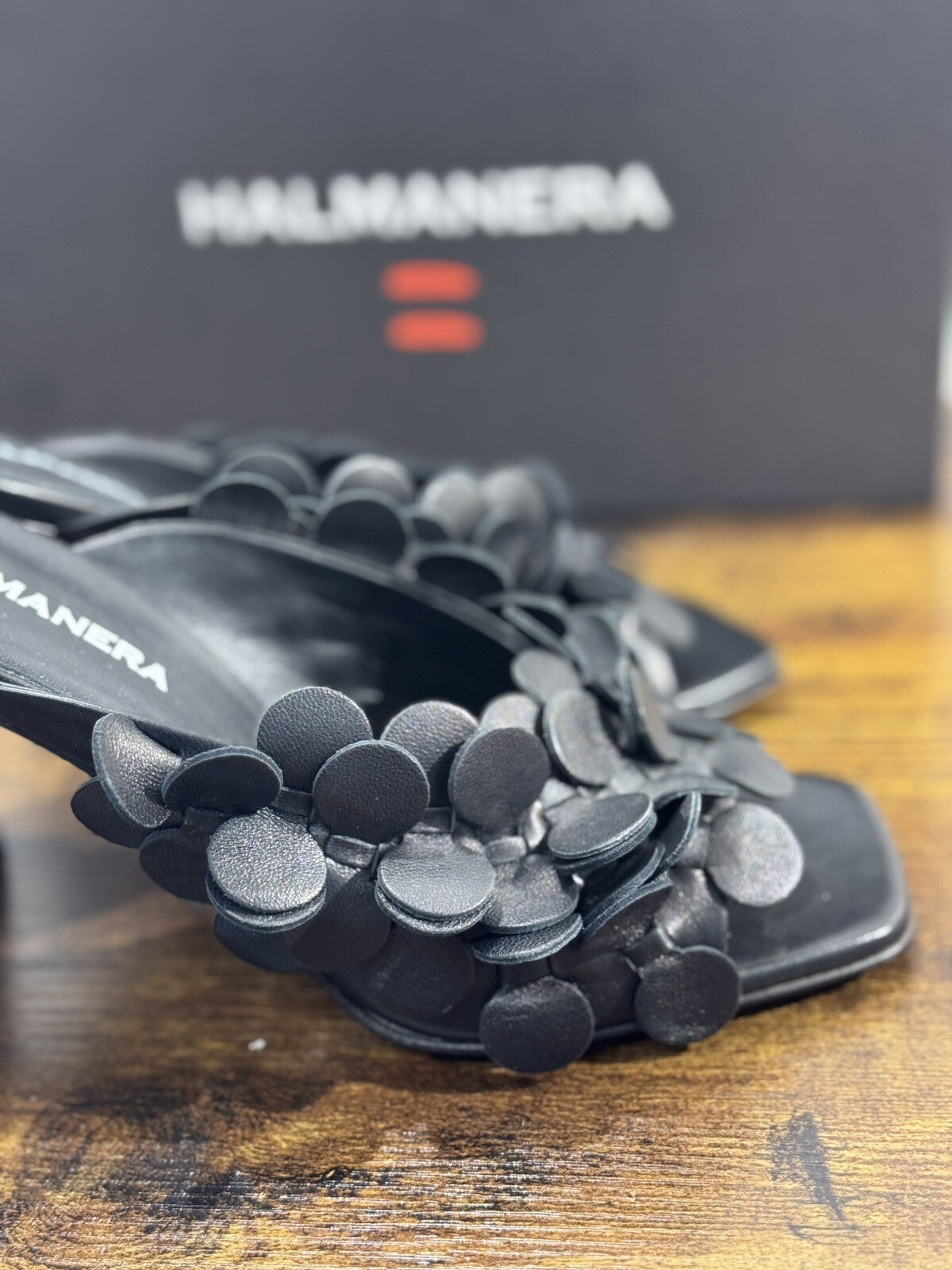 Halmanera Sandalo donna Tori pelle Nera Con Tacco luxury shoes 37