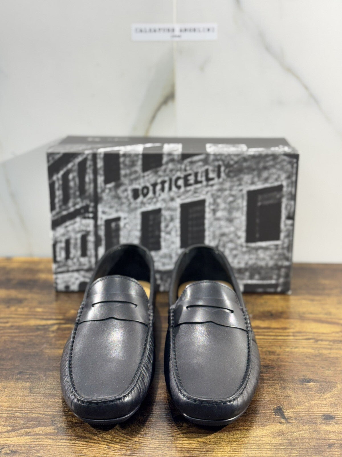 Roberto Botticelli Mocassino Uomo Driver Pelle Nero Made In Italy 43