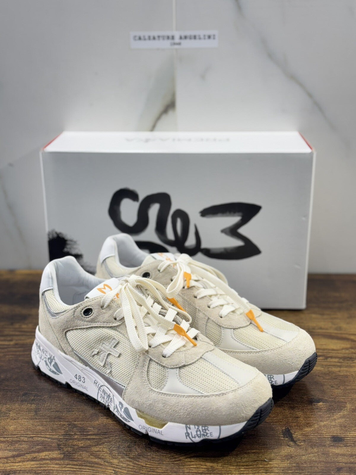 Premiata Mase Sneaker Uomo Pelle Beige Casual Sneaker Premiata Uomo 40