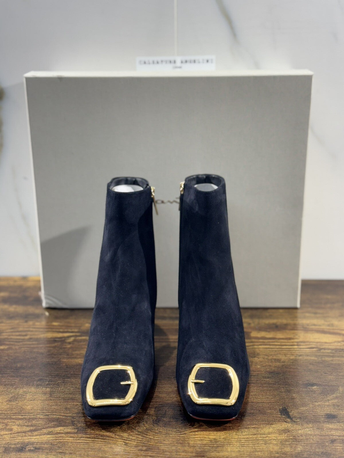 Santoni Stivaletto Donna Pelle Suede Nero Casual Luxury Boot Woman Santoni 37