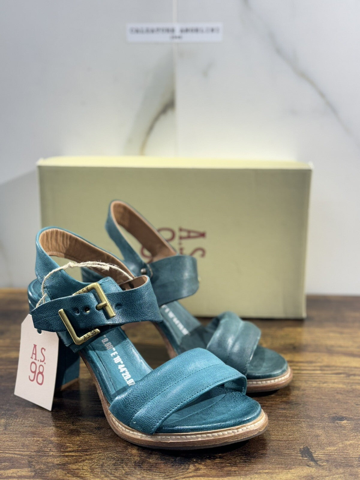 A.S. 98 Sandalo Donna Con Tacco Pelle Emerald Causal Woman Pelle 39