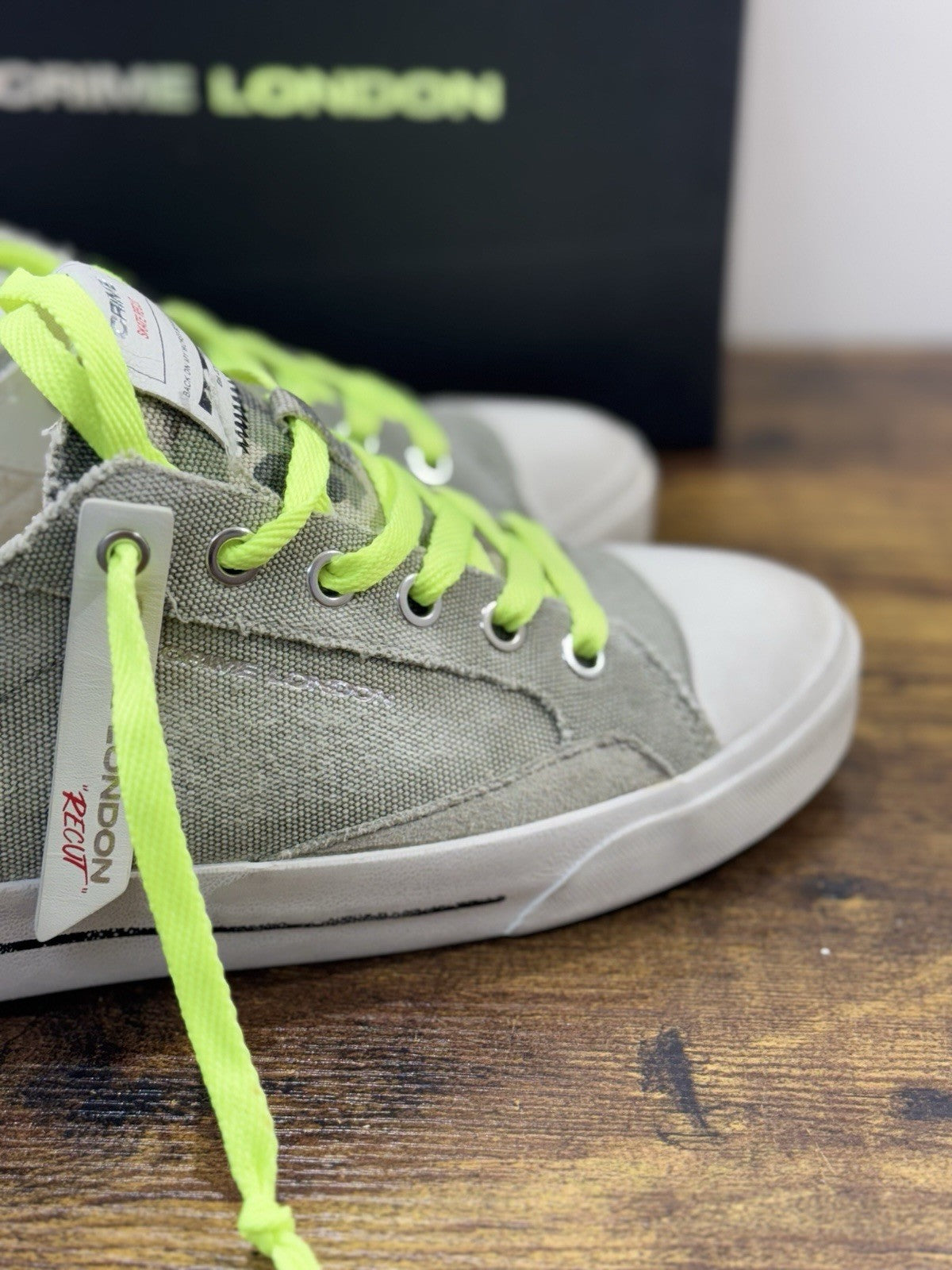 Crime London Sneaker Recut Low Canvas Verde Causal Uomo 44
