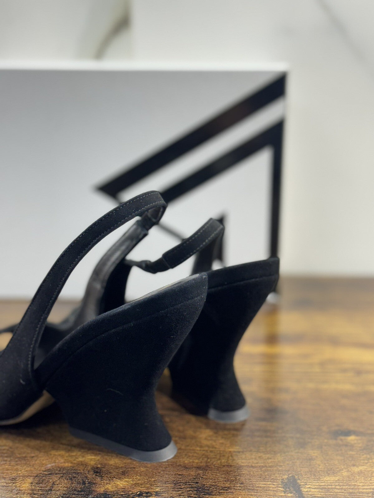 Giampaolo Viozzi Sandalo Donna Suede Nero Zeppa Luxury Woman Sandal 37