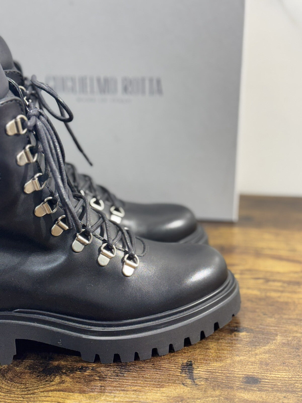 Guglielmo Rotta Mountain Boot Donna Pelle Nero Extra Light Made In Italy 39
