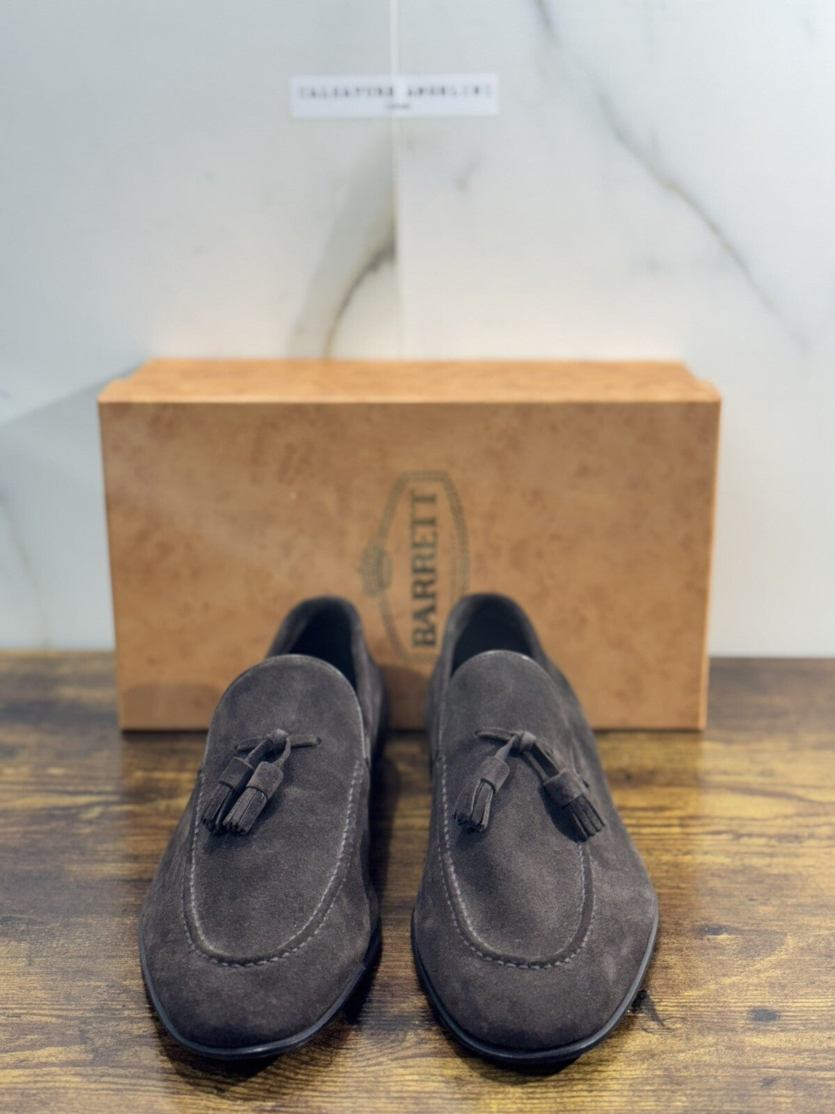Barrett Mocassino Nappine Uomo Pelle Suede Testa Moro Luxury Men Barrett 40