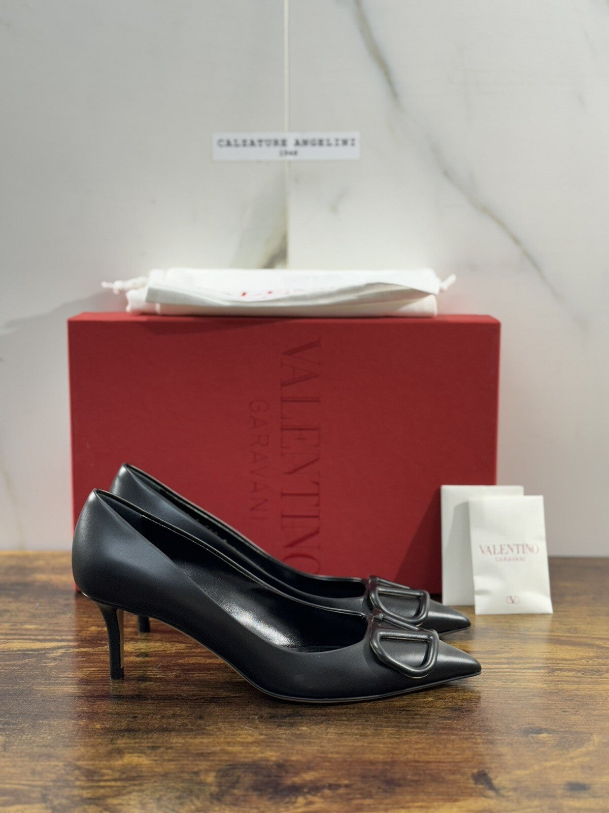 Valentino Garavani Decollete’ Donna Vlogo Pelle Nera Luxury Valentino 35