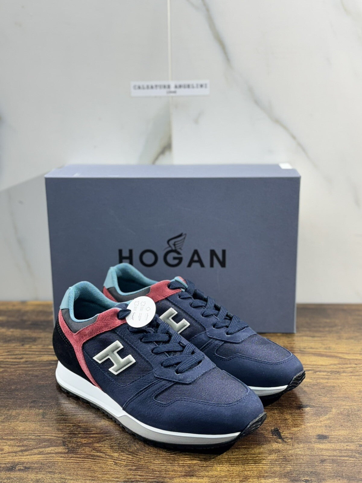 Hogan H321 sneaker uomo Pelle Blu hogan luxury men shoes 43