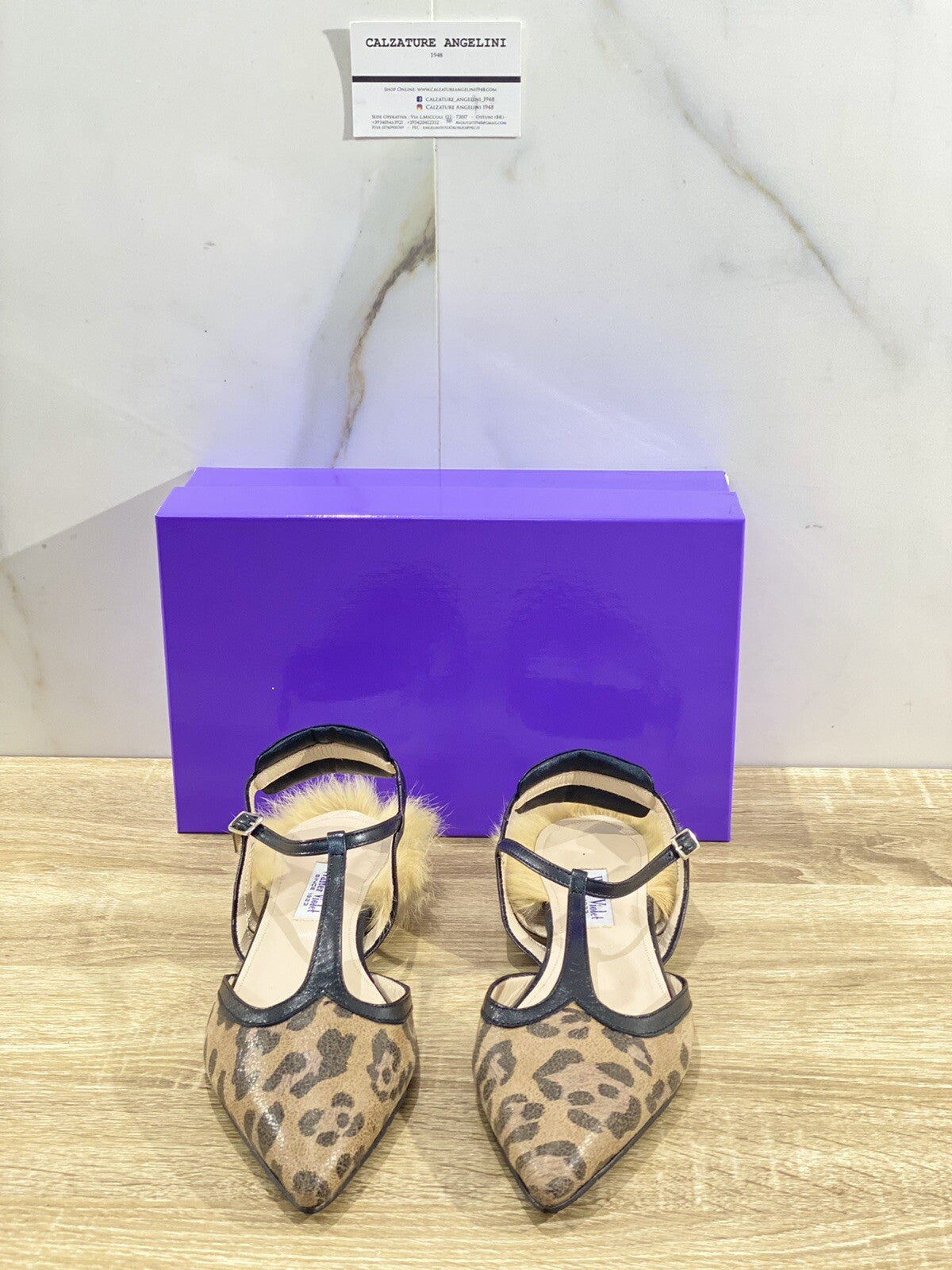 Walter Violet scarpa donna 1623 Camoscio Maculato tacco 10 39