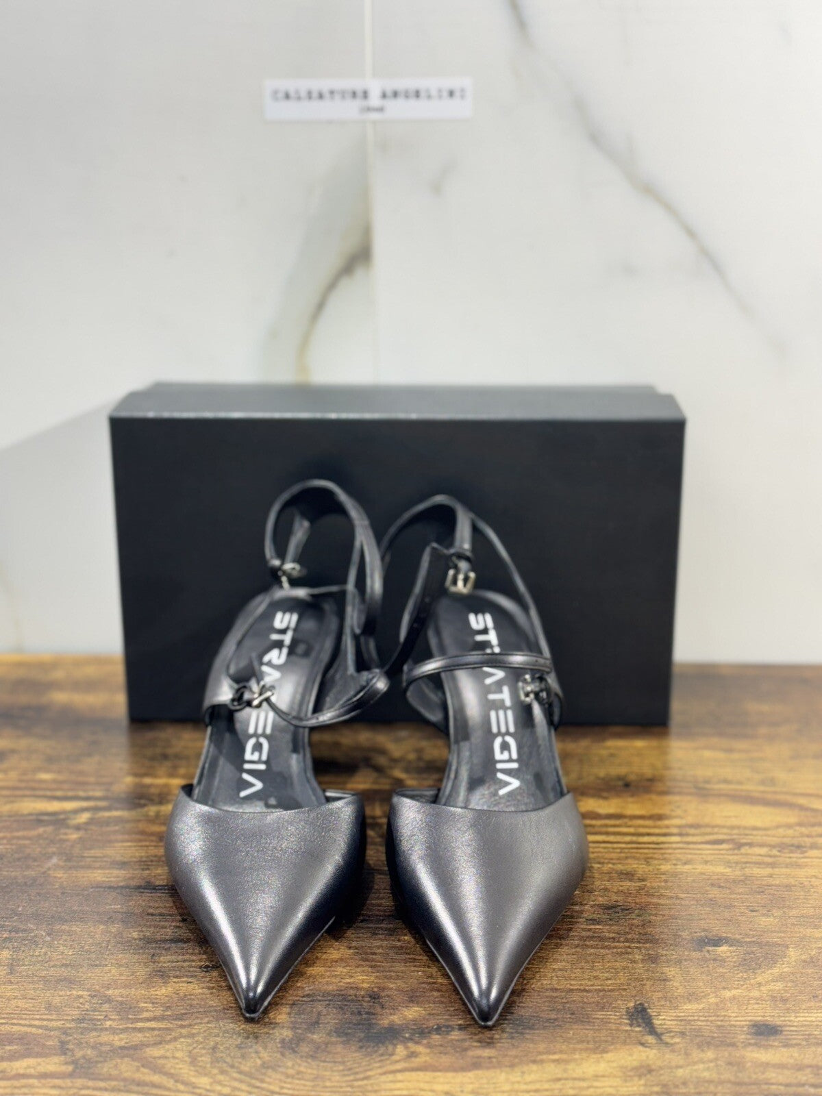 Strategia Scarpa Donna Pelle Nero Luxury Woman Shoes Strategia 36