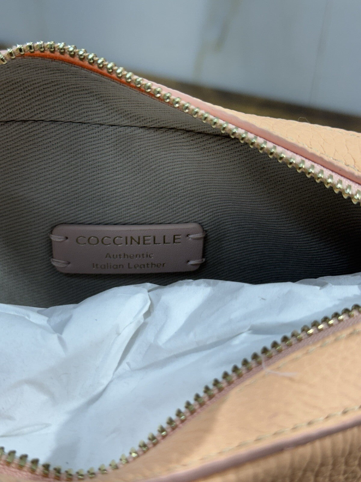 Coccinelle Borsa Donna Tracolla Salmone 100% Pelle