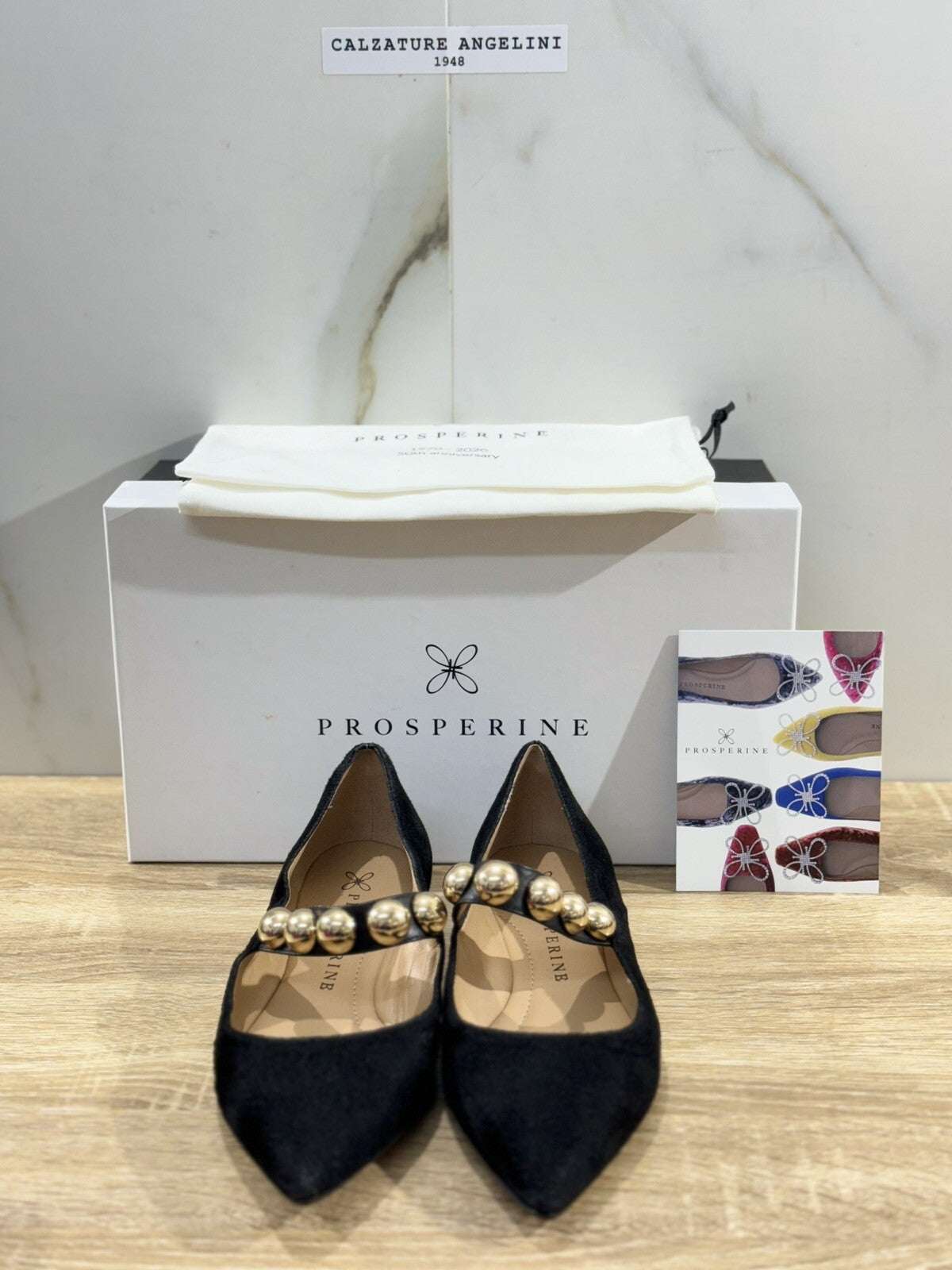 Prosperine Ballerina donna in Eco Fur Nero luxury made in italy 37