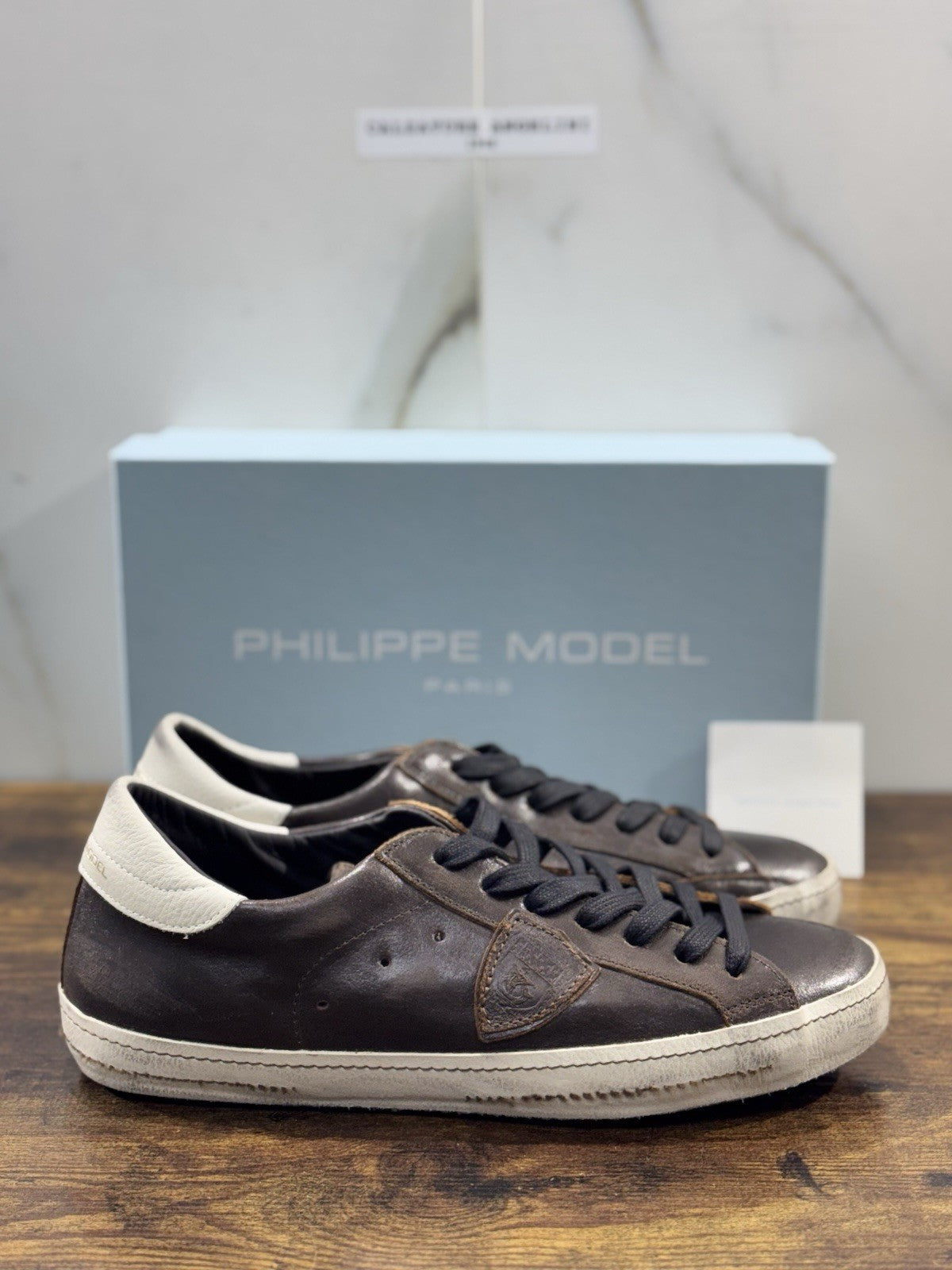 Philippe Model Paris L u West Couture Pelle Marrone Casual Uomo 43