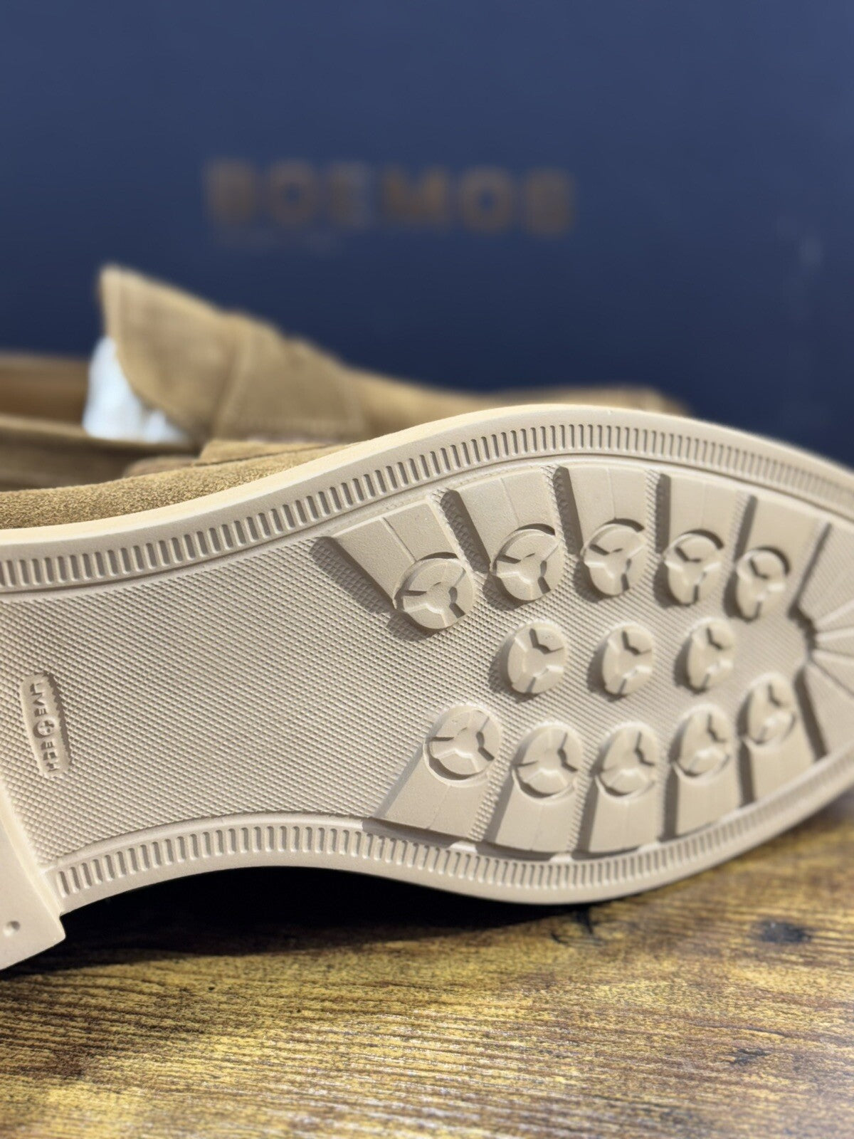 Boemos Mocassino Uomo Fondo Gomma Extra Light Suede Sigaro Made In Italy 43