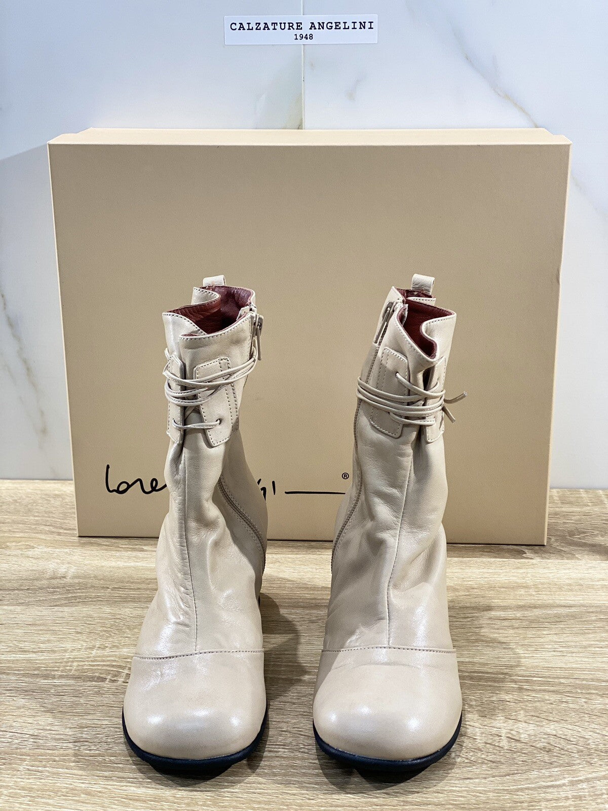 Lorena Paggi Boot donna 22505 pelle Sabbia luxury boot 39