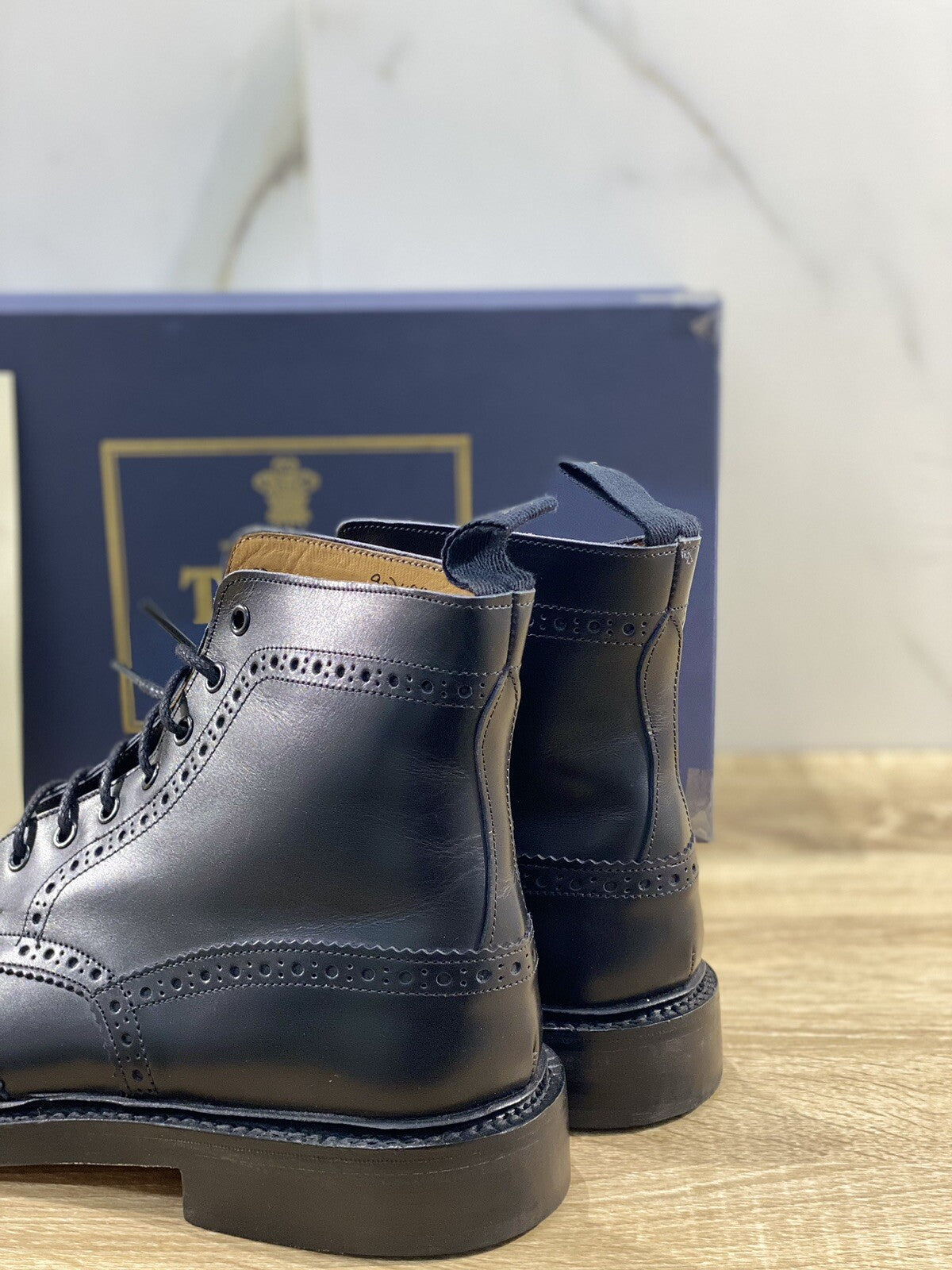 Tricker’s Stow Country boot fondo cuoio pelle nero luxury boot 7