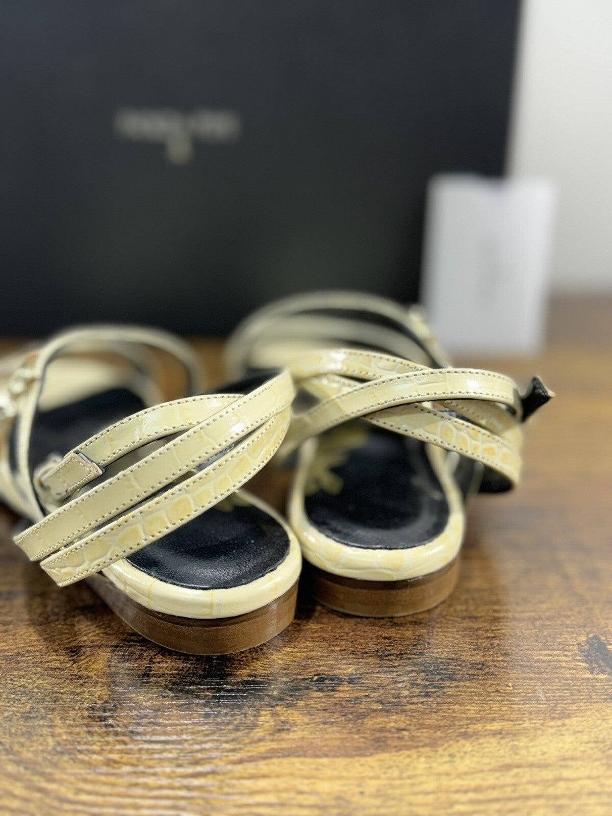 Patrizia Pepe Sandalo Donna Pelle Sand Croco Casual Woman Sandal 37