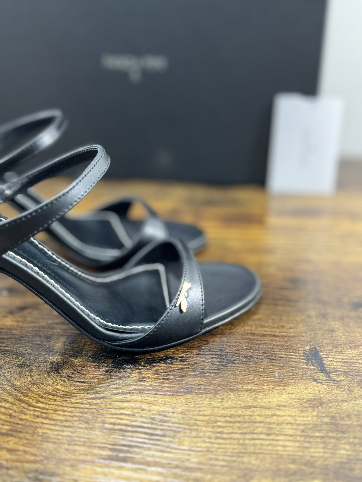 Patrizia Pepe Sandalo Donna Pelle Nero Tacco Casual Woman Sandal 39