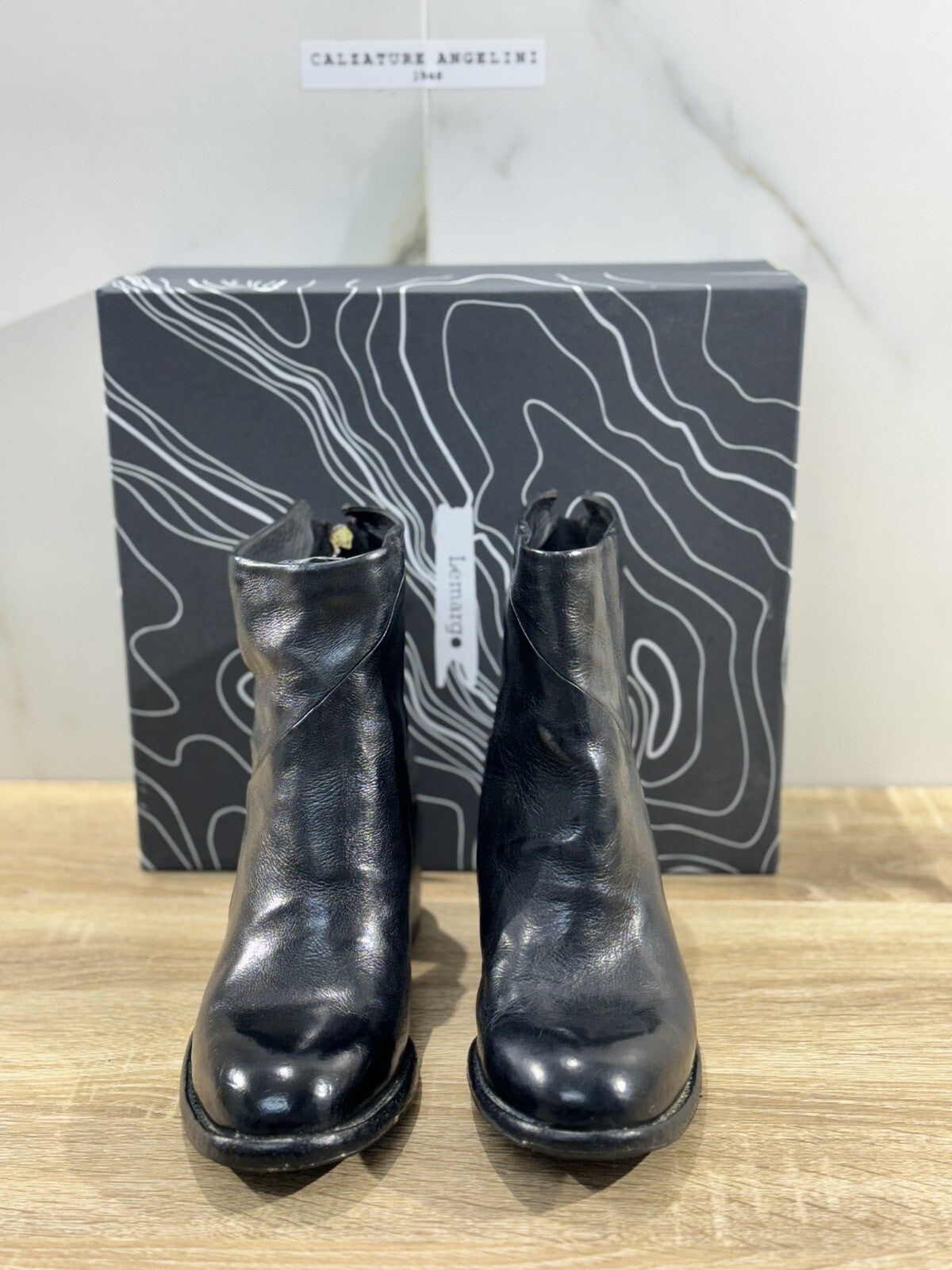 Lemargo Stivaletto Donna Luxury Fondo Gomma Vibram Pelle Nero Causal Boot 37