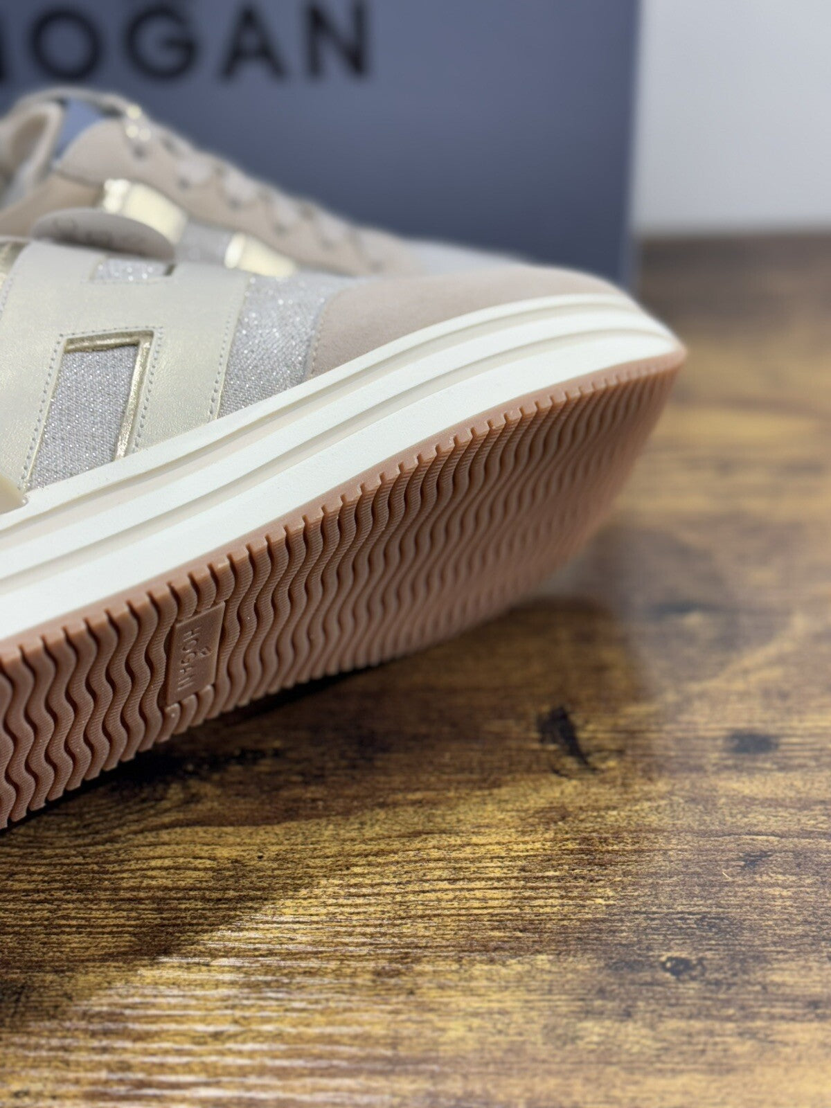 Hogan H483 Donna Sneaker Suede Beige Luxury Hogan Woman 39