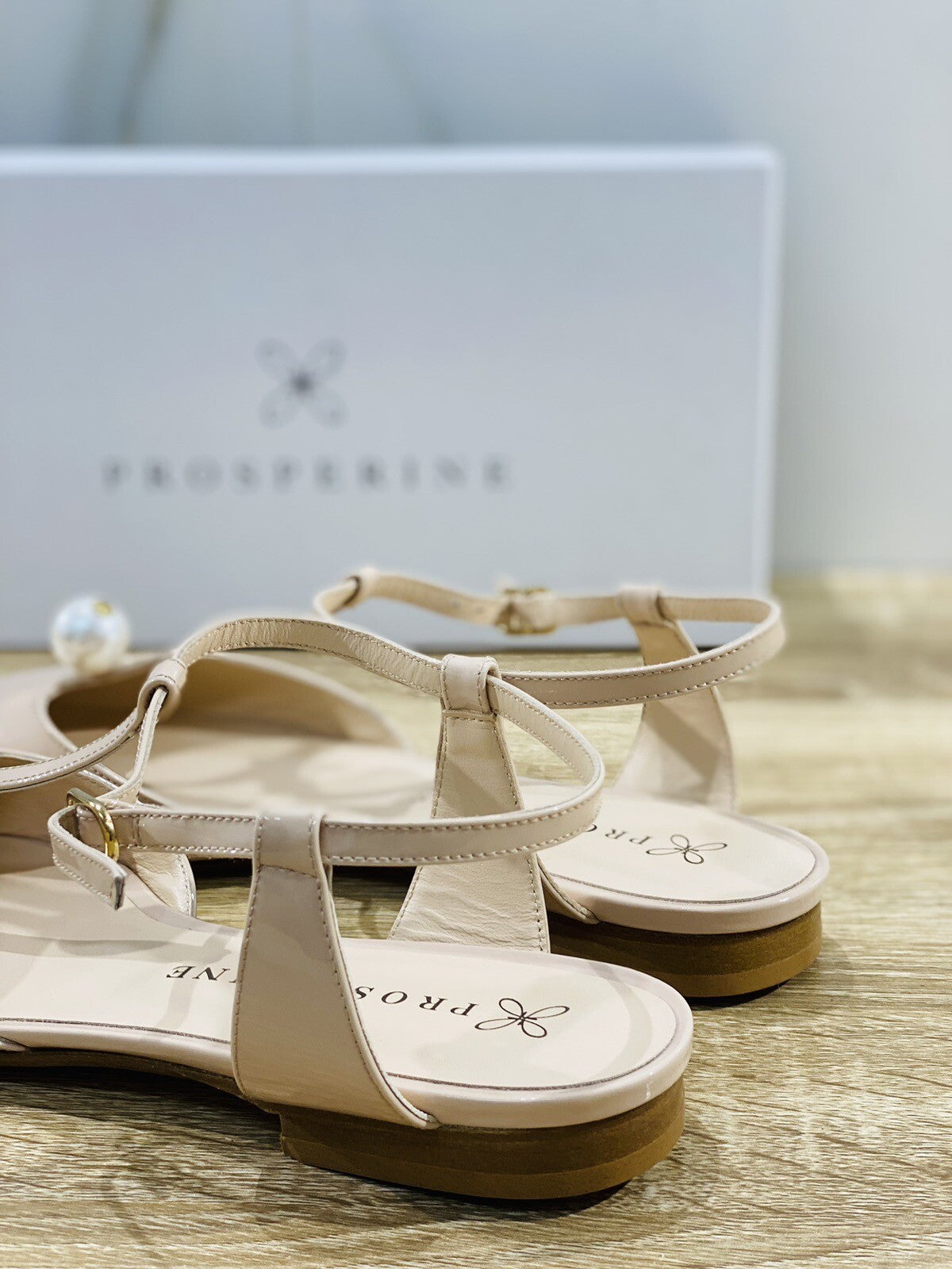 Prosperine Ballerina donna in Vernice Beige Luxury made in italy 36