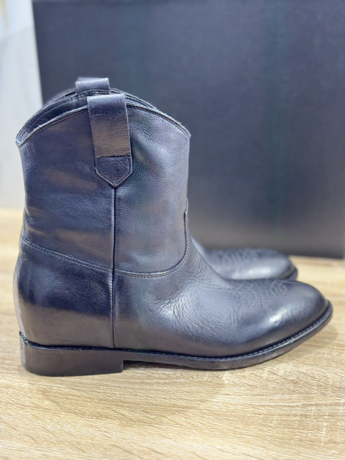 Strategia Texano Donna A5676 Pelle Nero Luxury Boot Woman 39