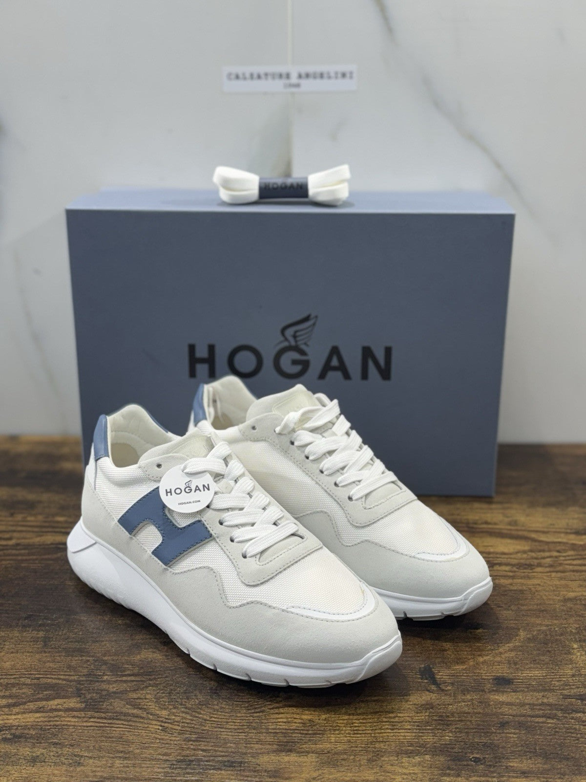 Hogan Interactive Suede Ghiaccio Blu Casual Scarpa Hogan Uomo 40