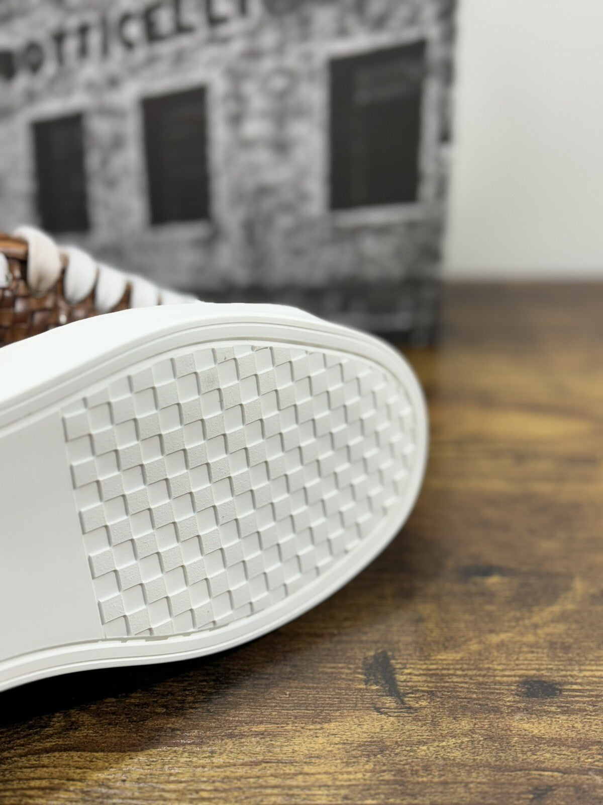 Roberto Botticelli Sneaker Uomo Pelle Intrecciata A Mano Gomma Made In Italy 40