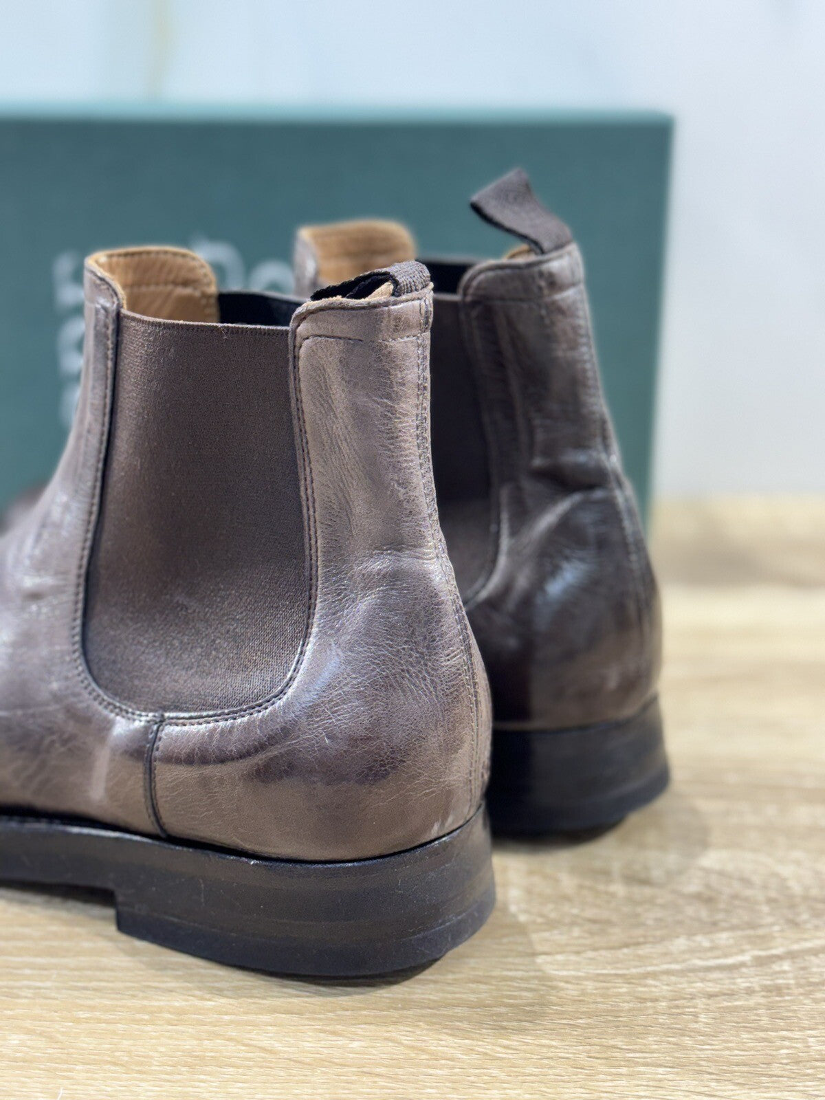 Green George Scarpa Uomo Chelsea Boot Pelle Marrone Fondo Vibram 42