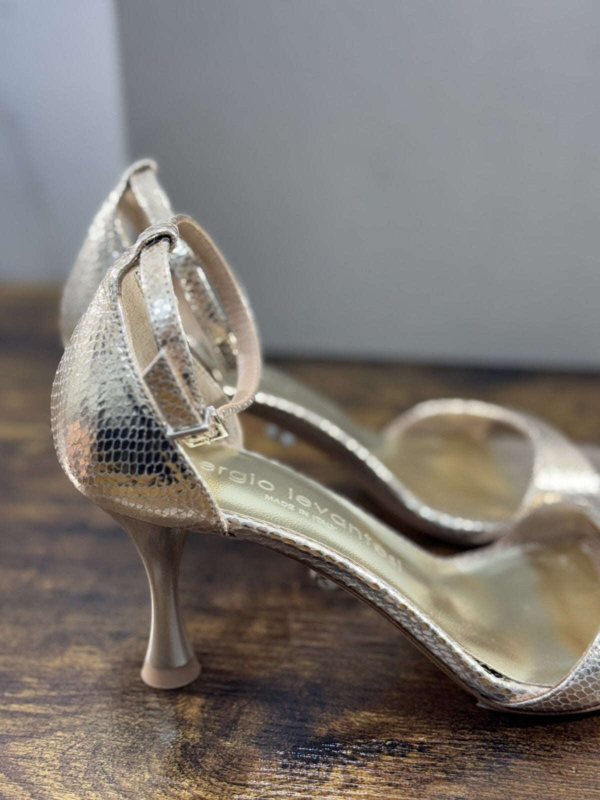 Sergio Levantesi Sandalo Donna Ghops Platino Luxury Woman Sandal 37