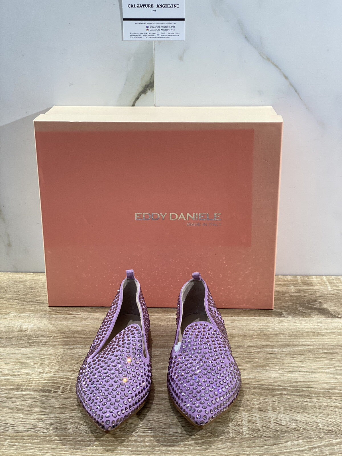 Eddy Daniele Ballerina donna Lilla real Swarovski luxury woman boot 36