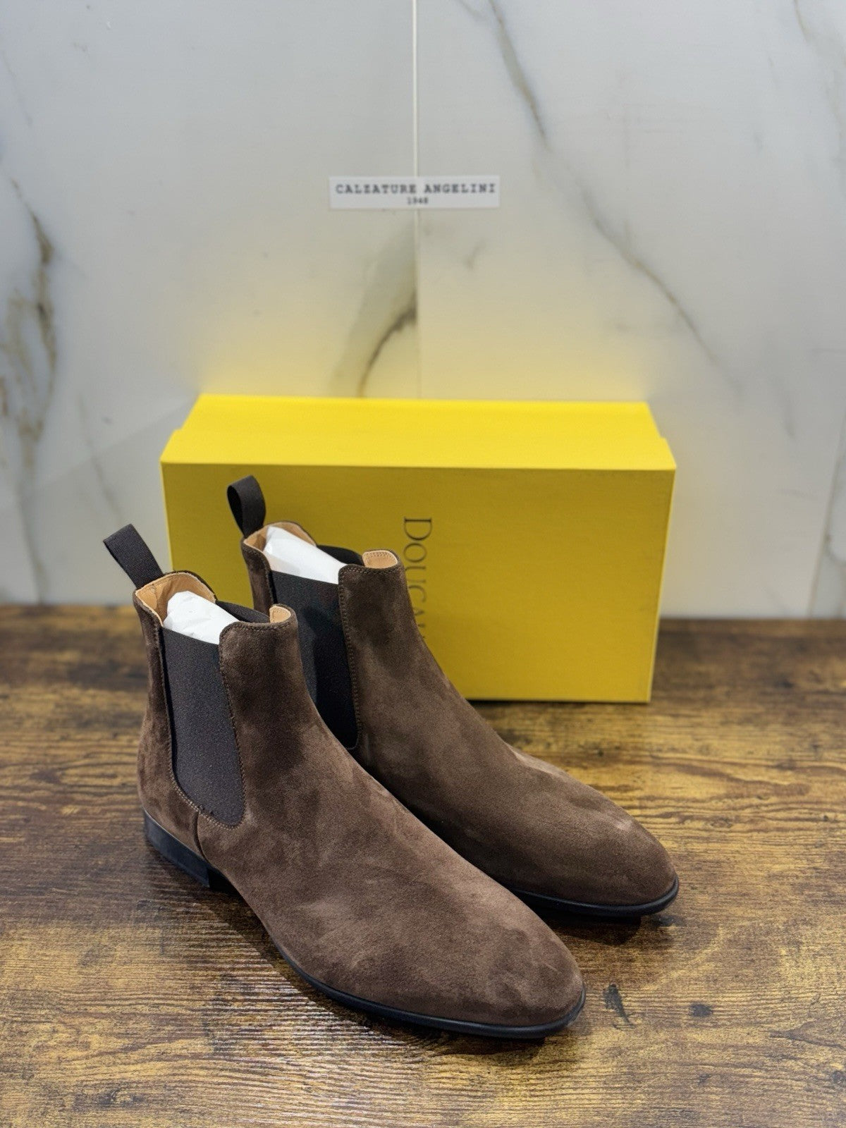 Doucal’s Chelsea Boot Suede Marrone Luxury Doucal’s Scarpa Uomo 42