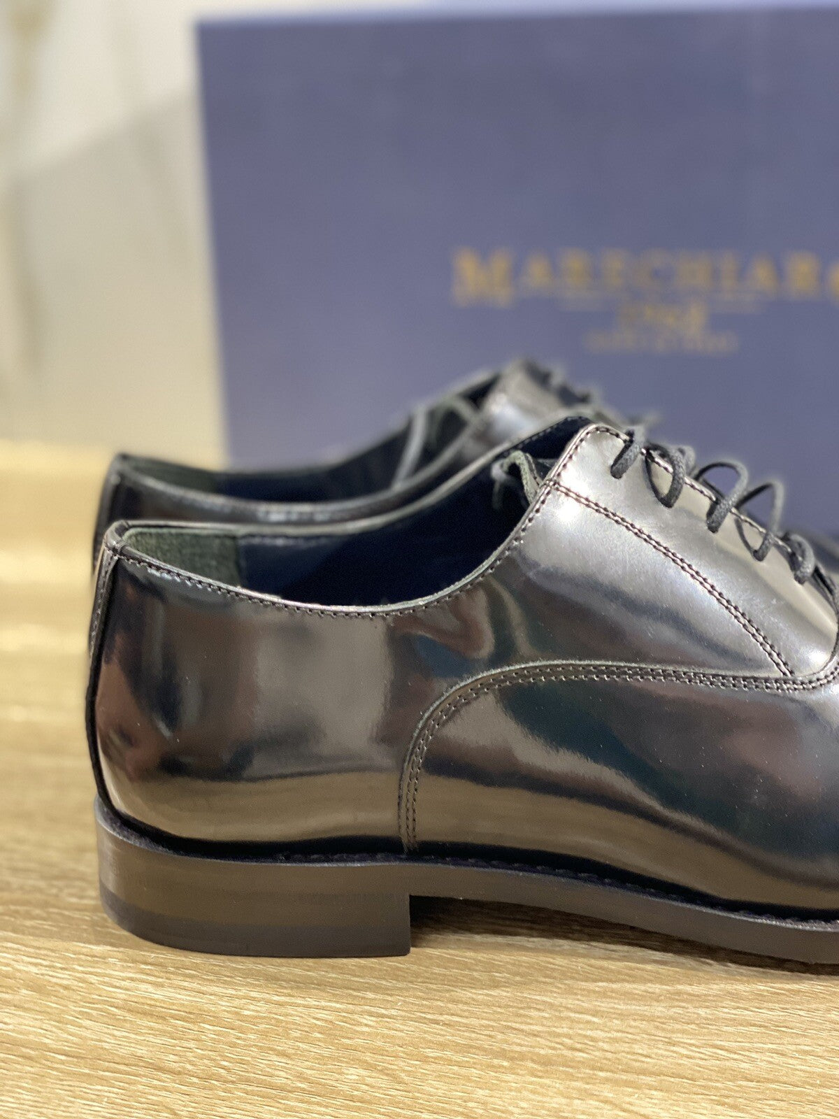Marechiaro 1962 Oxford Uomo Pelle Nera Polish Made In Italy 40