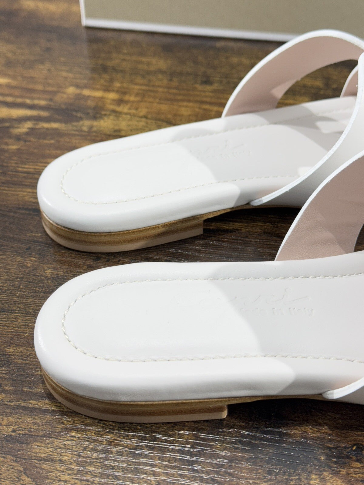 Capri Sandalo Donna In Pelle Bianco Fatto A Mano In Italia Fondo Cuoio 38