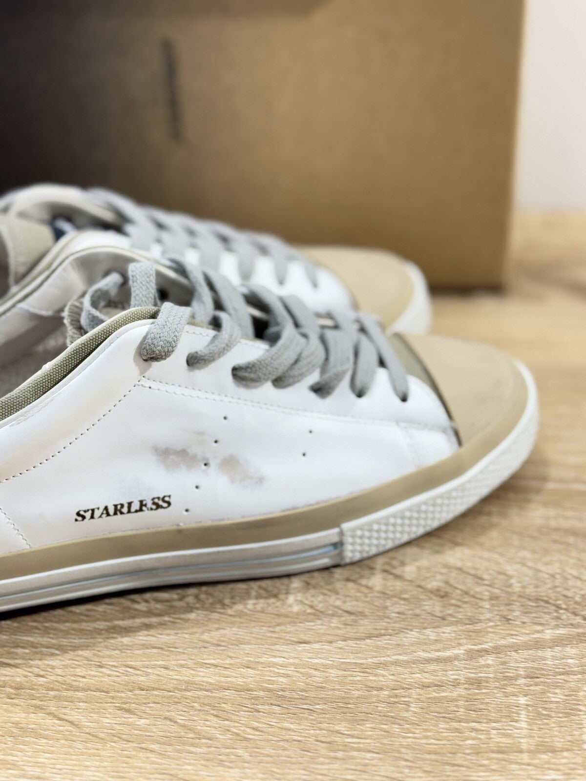 Hidnander Sneaker Uomo Starless Pelle White Luxury Casual Sneaker Uomo 41