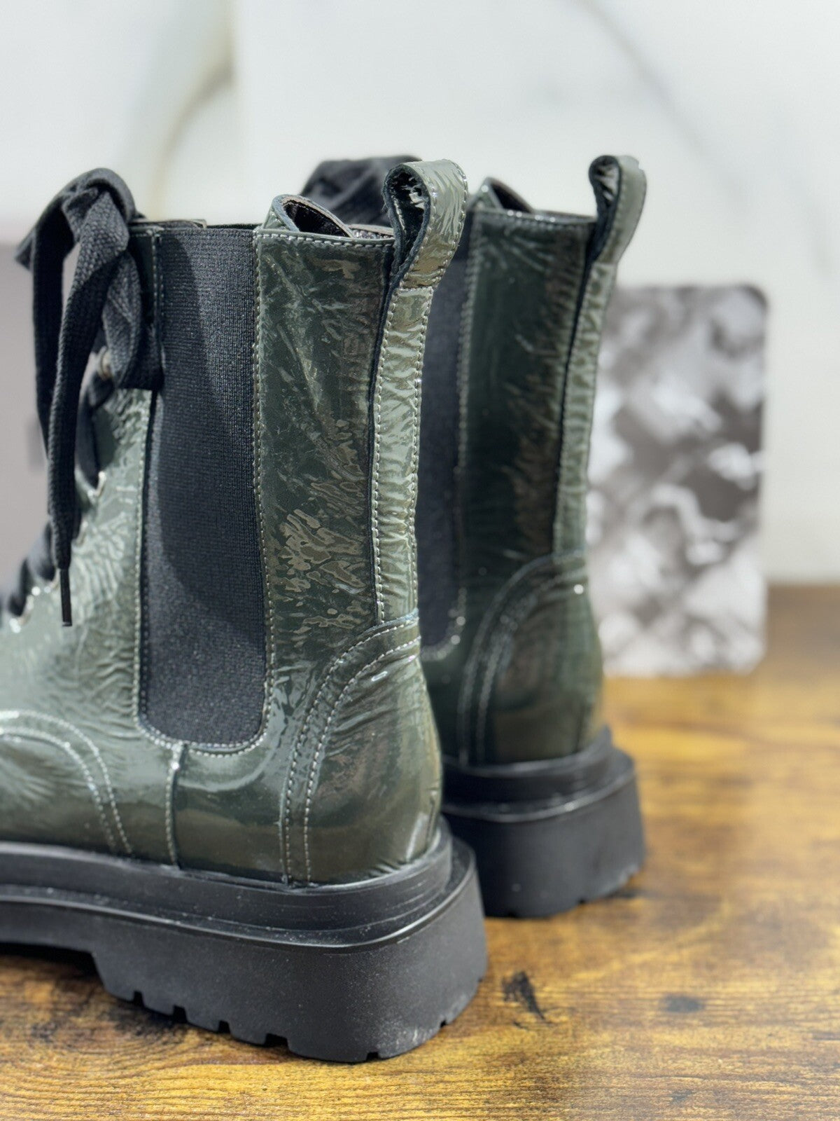 Laura Bellariva Stivaletto Donna Verdone Combat Boot Woman 37