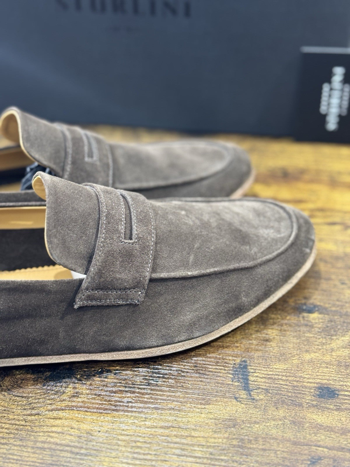 Sturlini Firenze Mocassino Uomo Suede T Moro Luxury Craftmanship Men 42