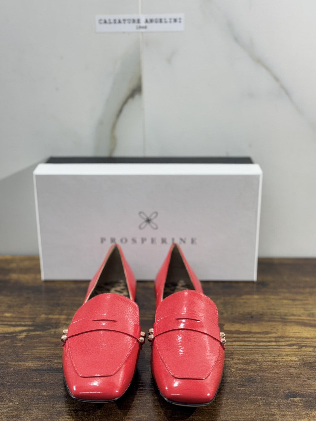 Prosperine mocassino donna in Vernice Rosso luxury made in italy 39