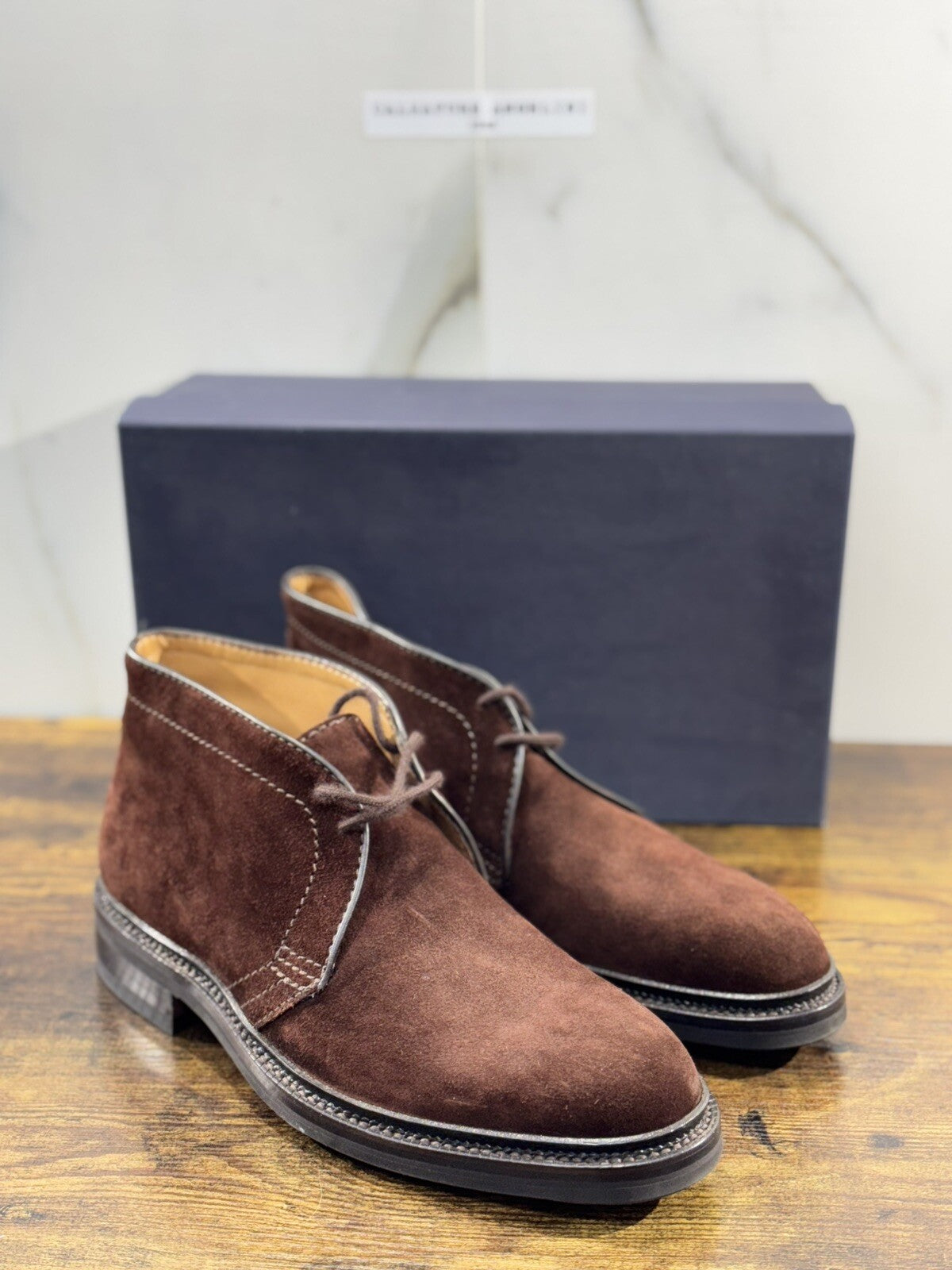 Edward Weston Polacchino Uomo Suede Cotto Gomma Triplex Northhampton Handmade 40