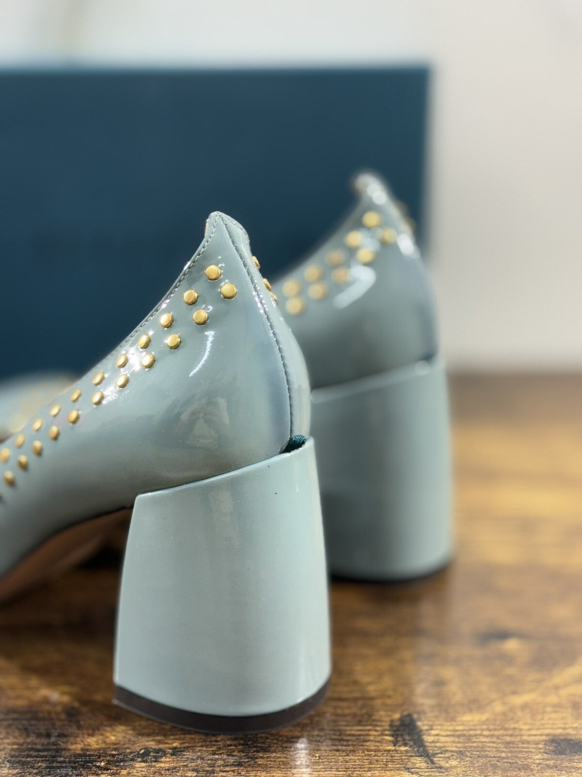 A.Bocca Two For Love Decollete Donna Pelle Cielo Tacco Luxury Handmade 39.5