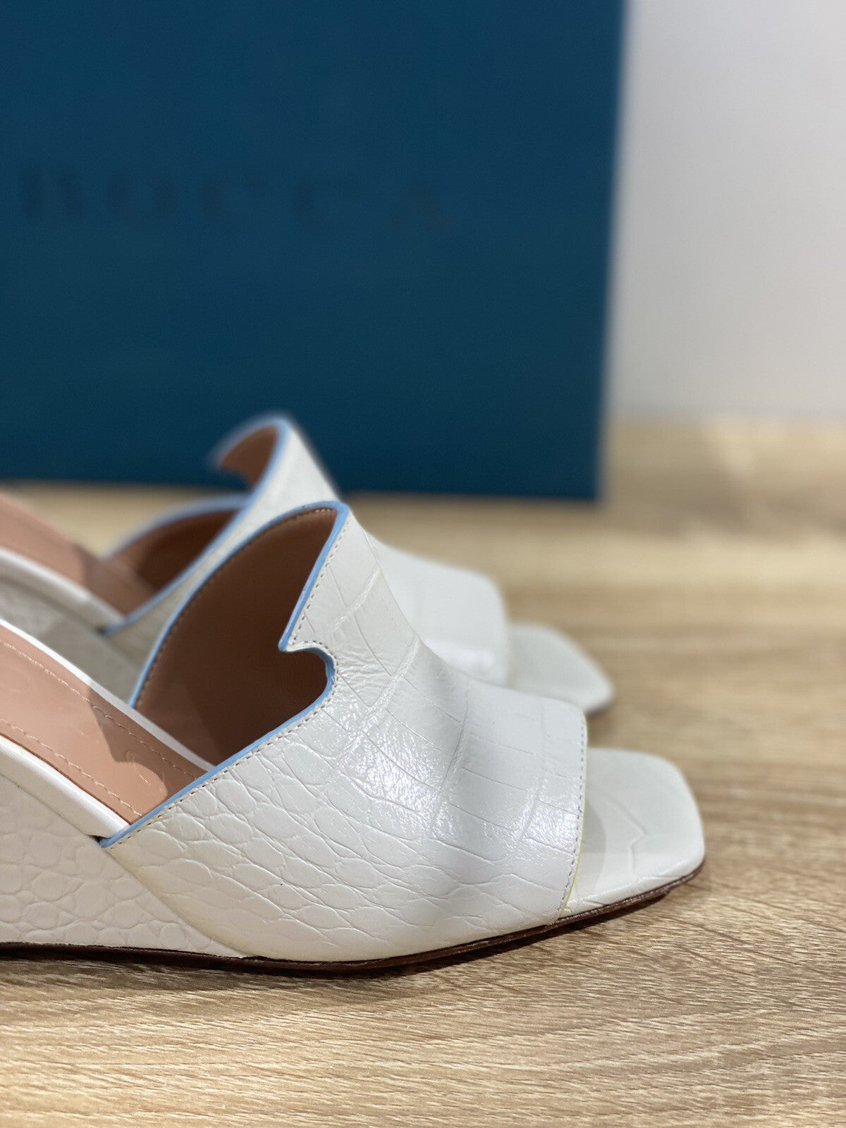 A.Bocca Sandalo Zeppa Donna Pelle Bianco luxury woman Shoe A.Bocca 36