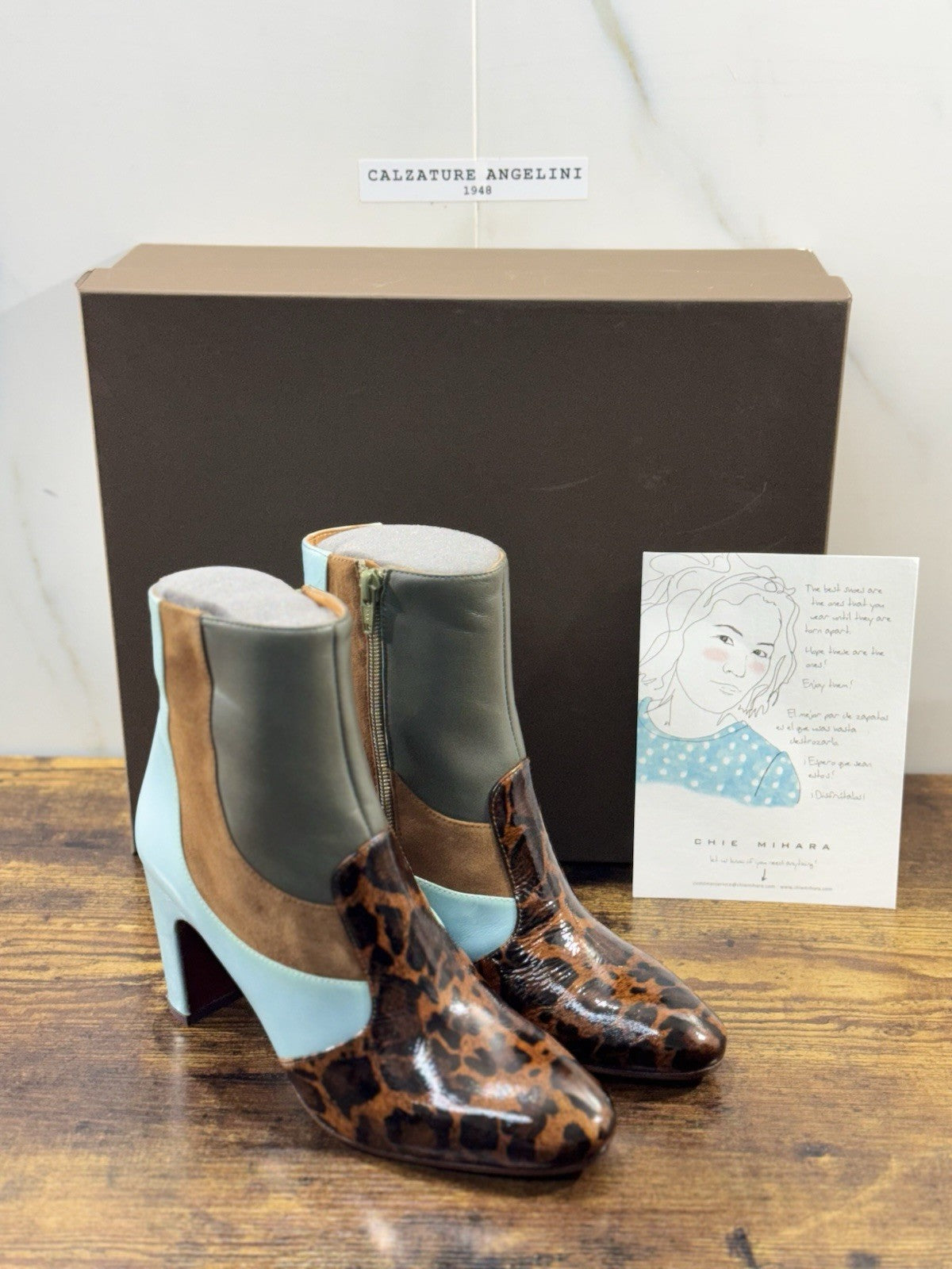 Chie Mihara Stivaletto Donna Etusa Pelle Celeste Cuoio Luxury Boot 38