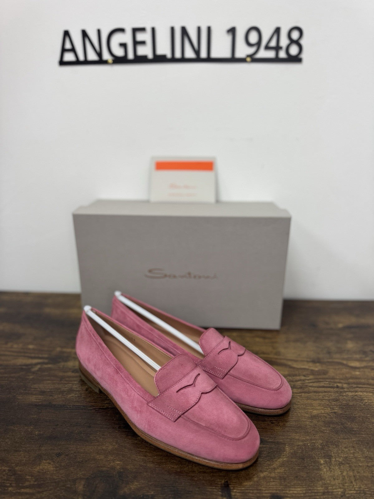 Santoni Mocassino Pelle Suede Rosa Casual Luxury Santoni Scarpa Donna 39