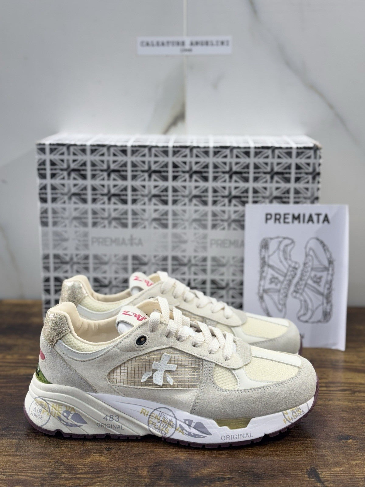 Premiata Mase Sneaker Pelle Beige Casual Premiata Scarpa Donna 41