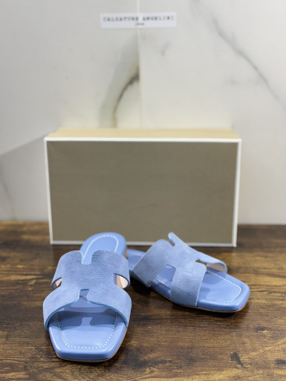 Capri Sandalo Donna In Suede Jeans Soft Fatto A Mano In Italia Fondo Cuoio 40