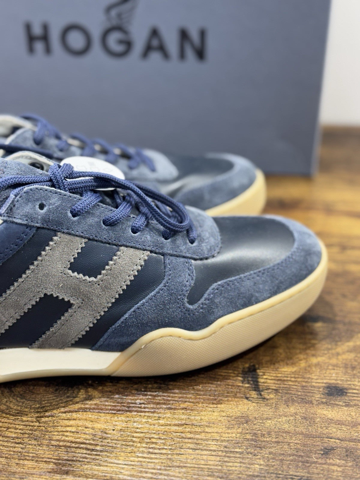 Hogan H357 Sneaker Pelle Blu Casual Hogan Uomo 44